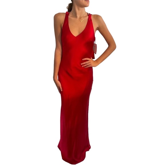 Jovani Red Silk Dress - Picture 3 of 6